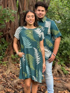 Teal Palapalai Aloha Shirt (SOLD OUT)