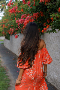 Sunset Heliconia Maxi Dress