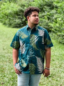 Teal Palapalai Aloha Shirt (SOLD OUT)