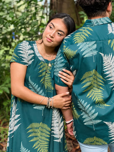 Teal Palapalai Aloha Shirt (SOLD OUT)